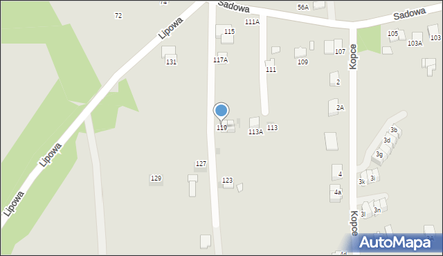 Wieliczka, Sadowa, 119, mapa Wieliczka