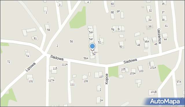 Wieliczka, Sadowa, 54b, mapa Wieliczka
