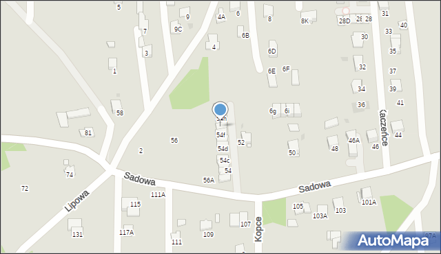 Wieliczka, Sadowa, 54g, mapa Wieliczka