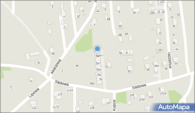 Wieliczka, Sadowa, 54h, mapa Wieliczka