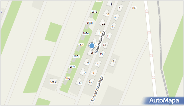 Wieliszew, Sadkowskiego Stanisława Konstantego, kpt., 18, mapa Wieliszew