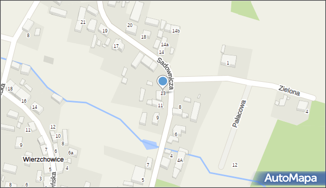 Wierzchowice, Sadownicza, 13, mapa Wierzchowice