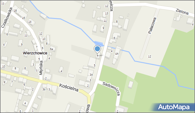 Wierzchowice, Sadownicza, 7, mapa Wierzchowice
