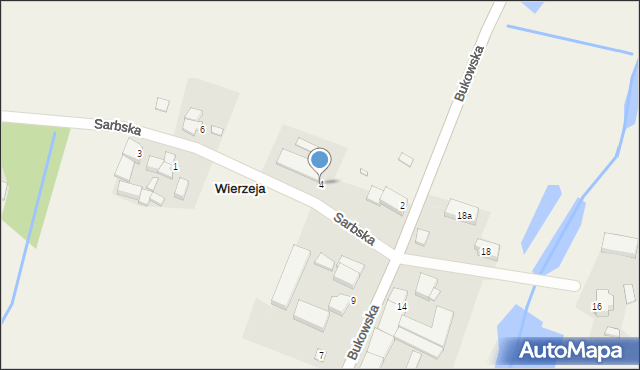 Wierzeja, Sarbska, 4, mapa Wierzeja