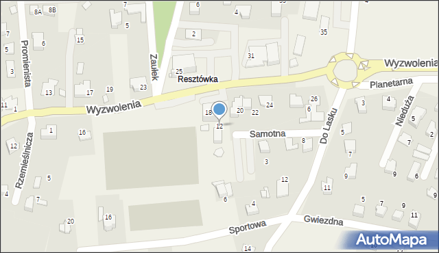 Wilkowice, Samotna, 12, mapa Wilkowice