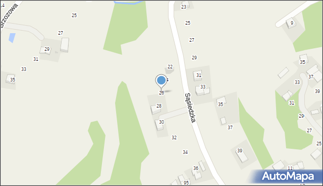 Witanowice, Sąsiedzka, 26, mapa Witanowice