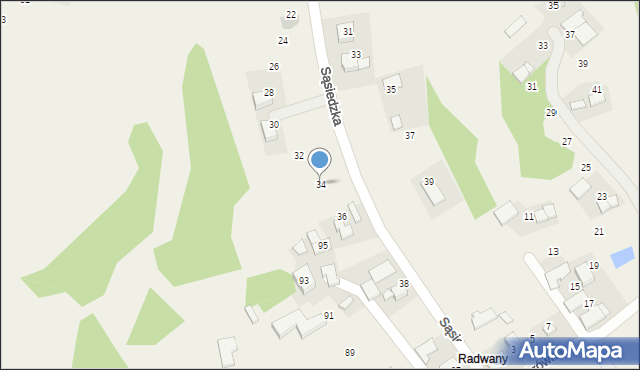 Witanowice, Sąsiedzka, 34, mapa Witanowice