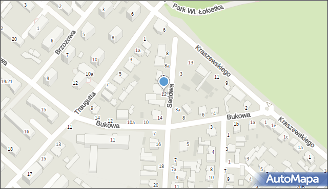 Włocławek, Sadowa, 12, mapa Włocławka