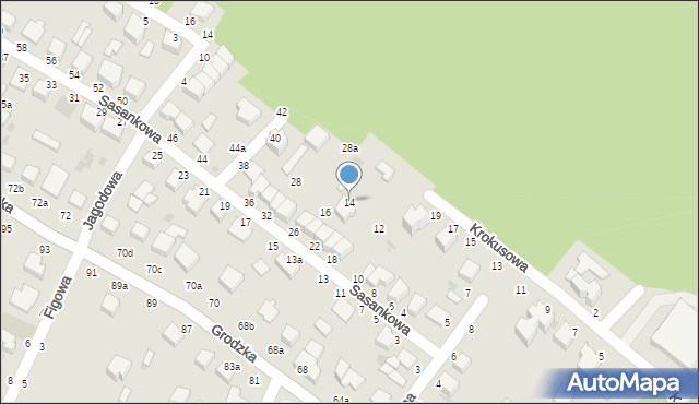 Włocławek, Sasankowa, 14, mapa Włocławka