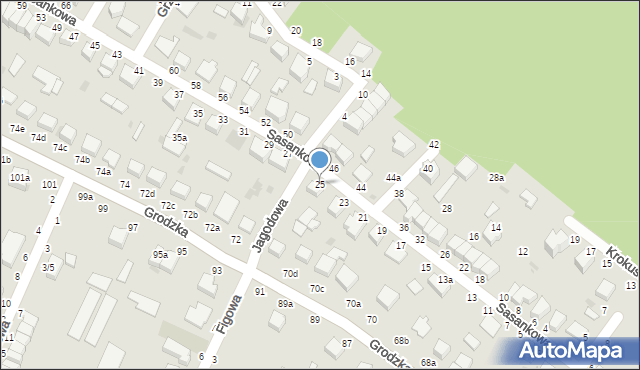 Włocławek, Sasankowa, 25, mapa Włocławka