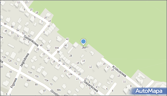 Włocławek, Sasankowa, 28a, mapa Włocławka