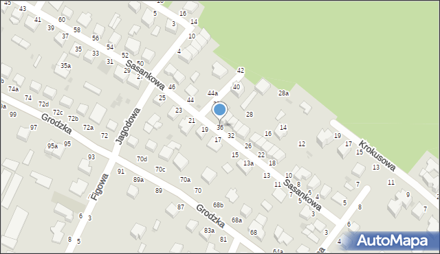 Włocławek, Sasankowa, 36, mapa Włocławka