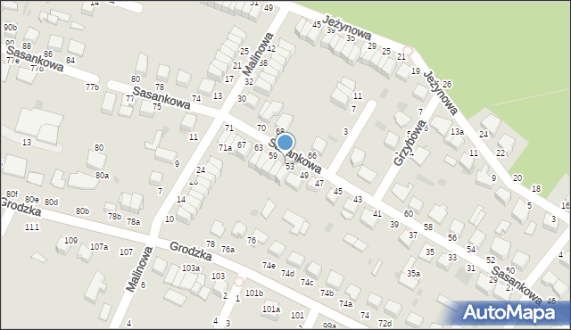 Włocławek, Sasankowa, 55, mapa Włocławka