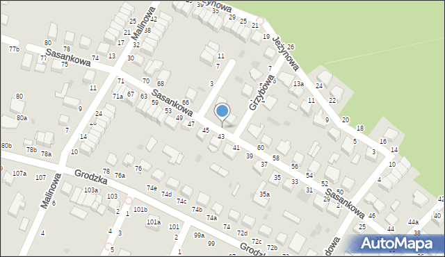 Włocławek, Sasankowa, 64, mapa Włocławka