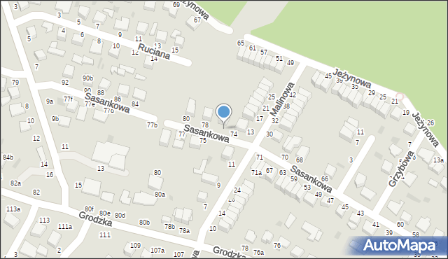 Włocławek, Sasankowa, 76, mapa Włocławka