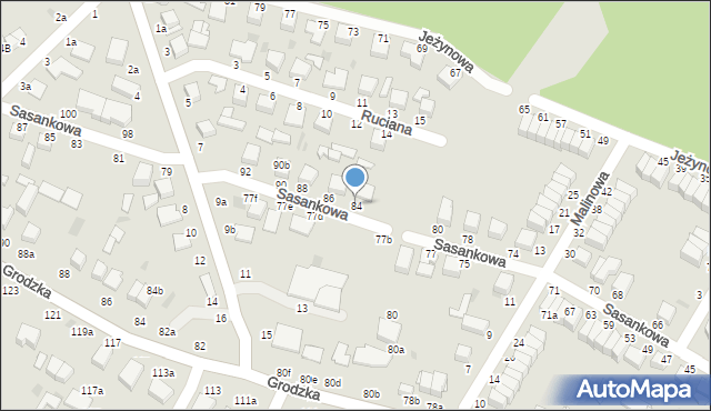 Włocławek, Sasankowa, 84, mapa Włocławka