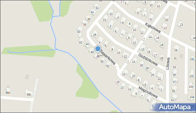 Wodzisław Śląski, Sasankowa, 48, mapa Wodzisławia Śląskiego