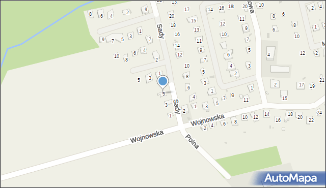 Wojnówko, Sady, 5, mapa Wojnówko