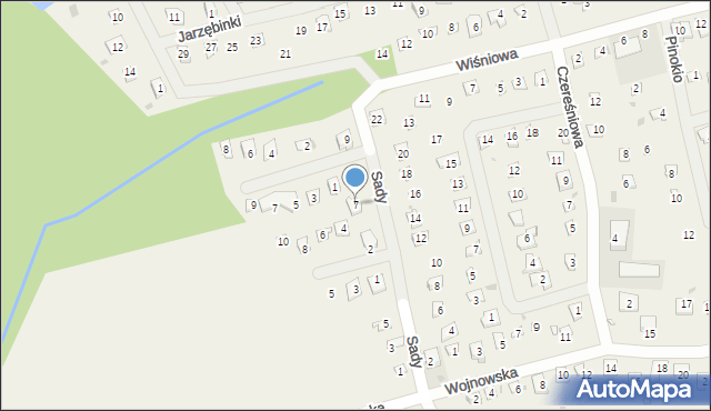 Wojnówko, Sady, 7, mapa Wojnówko