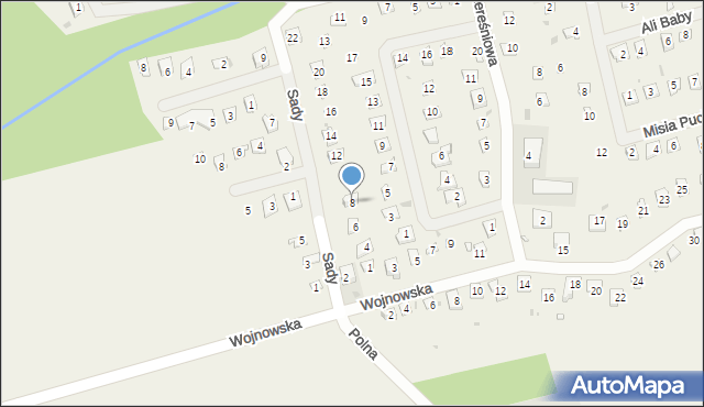 Wojnówko, Sady, 8, mapa Wojnówko