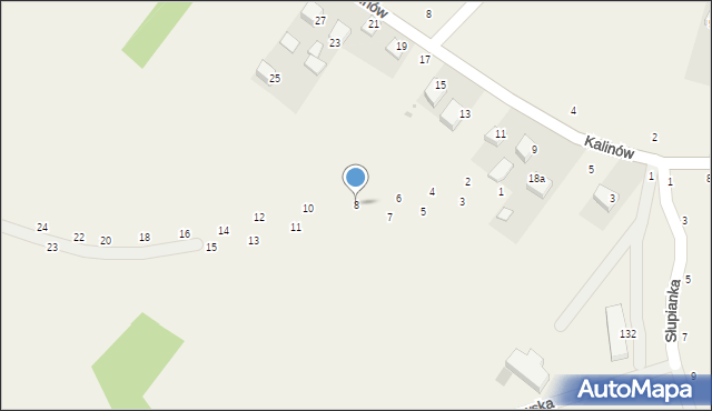 Wola Kalinowska, Sąspowska, 8, mapa Wola Kalinowska
