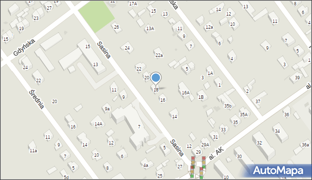 Wołomin, Sasina, 18, mapa Wołomin