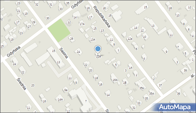 Wołomin, Sasina, 22a, mapa Wołomin