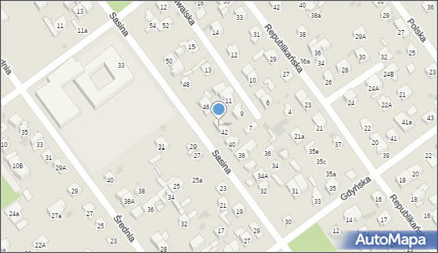 Wołomin, Sasina, 44, mapa Wołomin