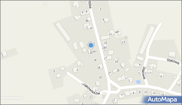 Wołowice, Sąsiedzka, 14, mapa Wołowice