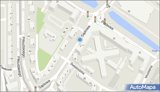 Wrocław, Sądowa, 1, mapa Wrocławia