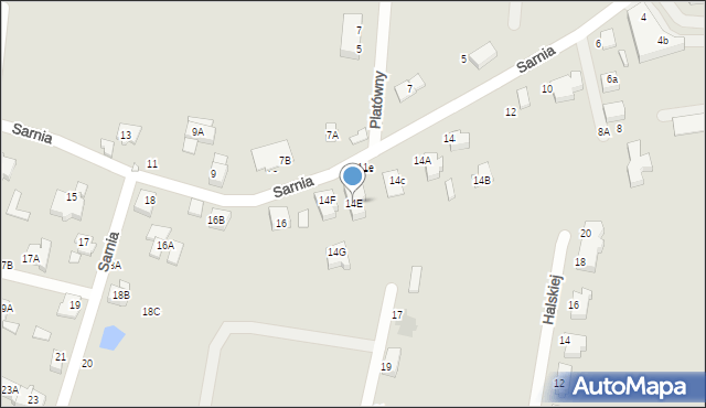 Wrocław, Sarnia, 14E, mapa Wrocławia
