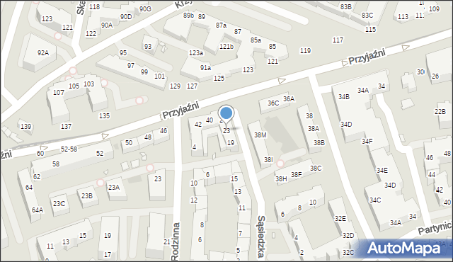 Wrocław, Sąsiedzka, 23, mapa Wrocławia