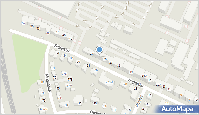 Wrocław, Saperów, 25A, mapa Wrocławia
