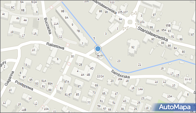Wrocław, Samborska, 25, mapa Wrocławia