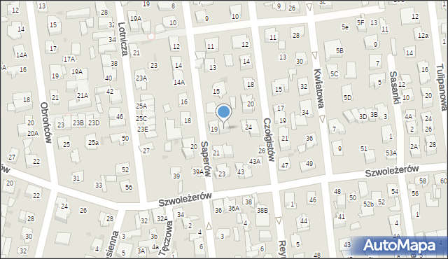 Ząbki, Saperów, 19A, mapa Ząbki