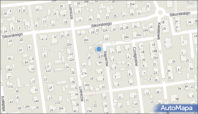 Ząbki, Saperów, 4, mapa Ząbki