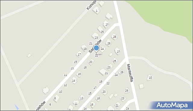 Zabłudów, Sapiehów, 22, mapa Zabłudów