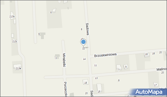 Zaborówek, Sadowa, 12, mapa Zaborówek