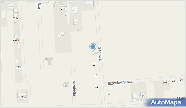 Zaborówek, Sadowa, 8, mapa Zaborówek