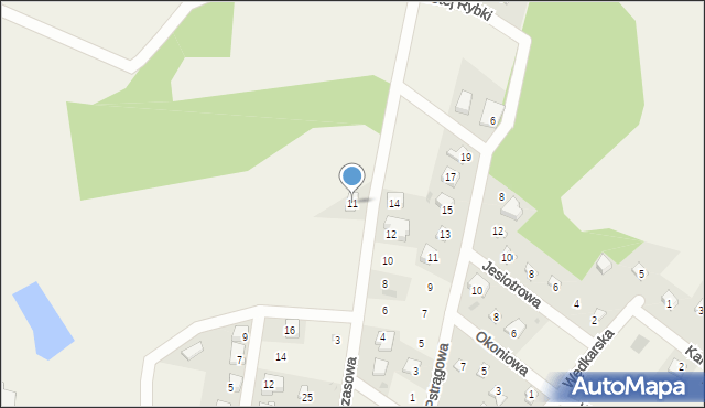 Zaborówiec, Sandaczowa, 11, mapa Zaborówiec