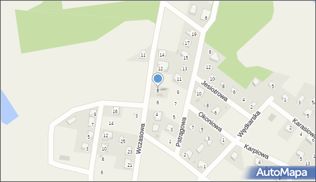 Zaborówiec, Sandaczowa, 8, mapa Zaborówiec