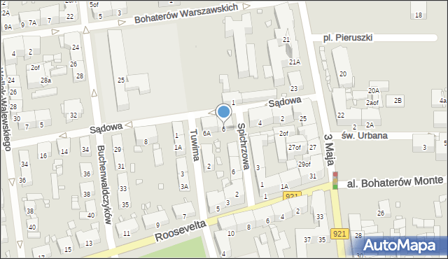 Zabrze, Sądowa, 6, mapa Zabrza