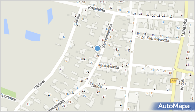 Zaklików, Sandomierska, 16, mapa Zaklików