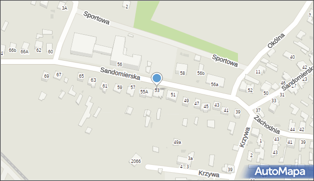 Zaklików, Sandomierska, 53, mapa Zaklików