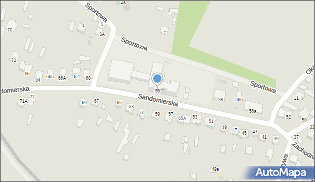 Zaklików, Sandomierska, 56, mapa Zaklików