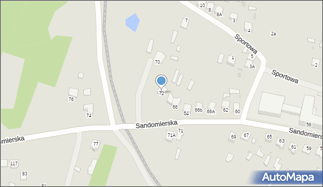 Zaklików, Sandomierska, 72, mapa Zaklików