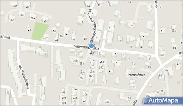 Zakopane, Salwatoriańska, 11a, mapa Zakopanego