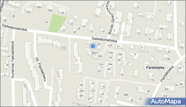 Zakopane, Salwatoriańska, 23d, mapa Zakopanego