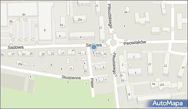 Zamość, Sadowa, 7, mapa Zamościa