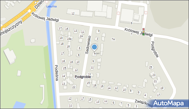 Zamość, Sadowisko, 7, mapa Zamościa